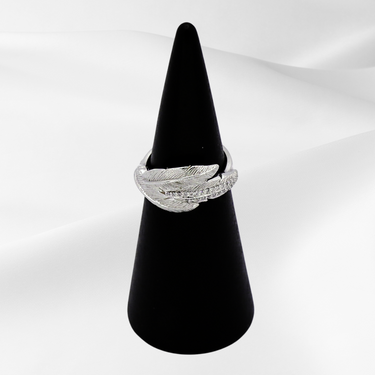Soar with Joy™ Sterling Silver Ladies Ring with Diamonds front-facing view on holder